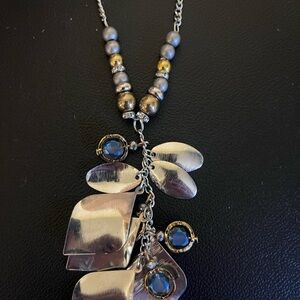 Elegant Silver and Gold Leaf Pendant Necklace